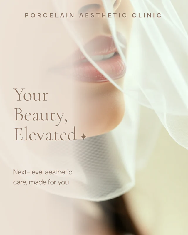 Porcelain Aesthetic Clinic post: Your beauty, elevated: a close-up behind a soft veil