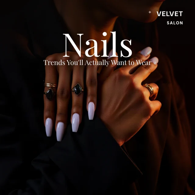 A social post design for a nail salon: a trends post in the salon's own type
