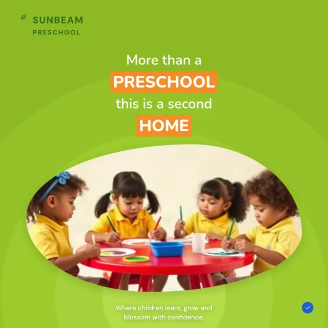 Sunbeam Preschool post: More than a preschool: children painting at a table