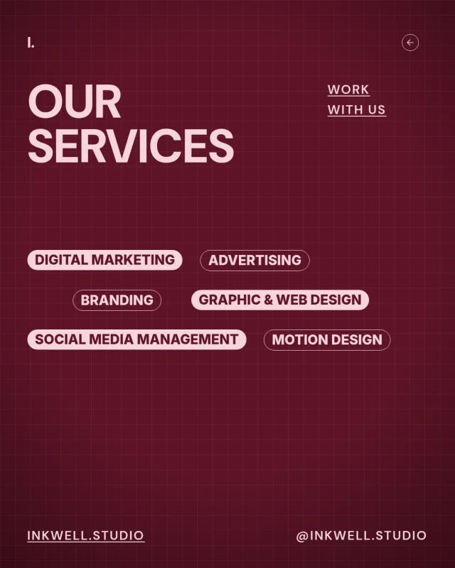 Inkwell Studio post: Our services: branding, social, web and motion design