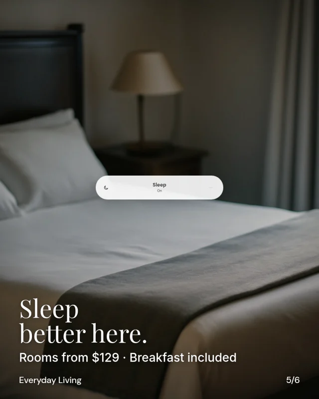 A social post design for a hotel: a room offer with the price in the line