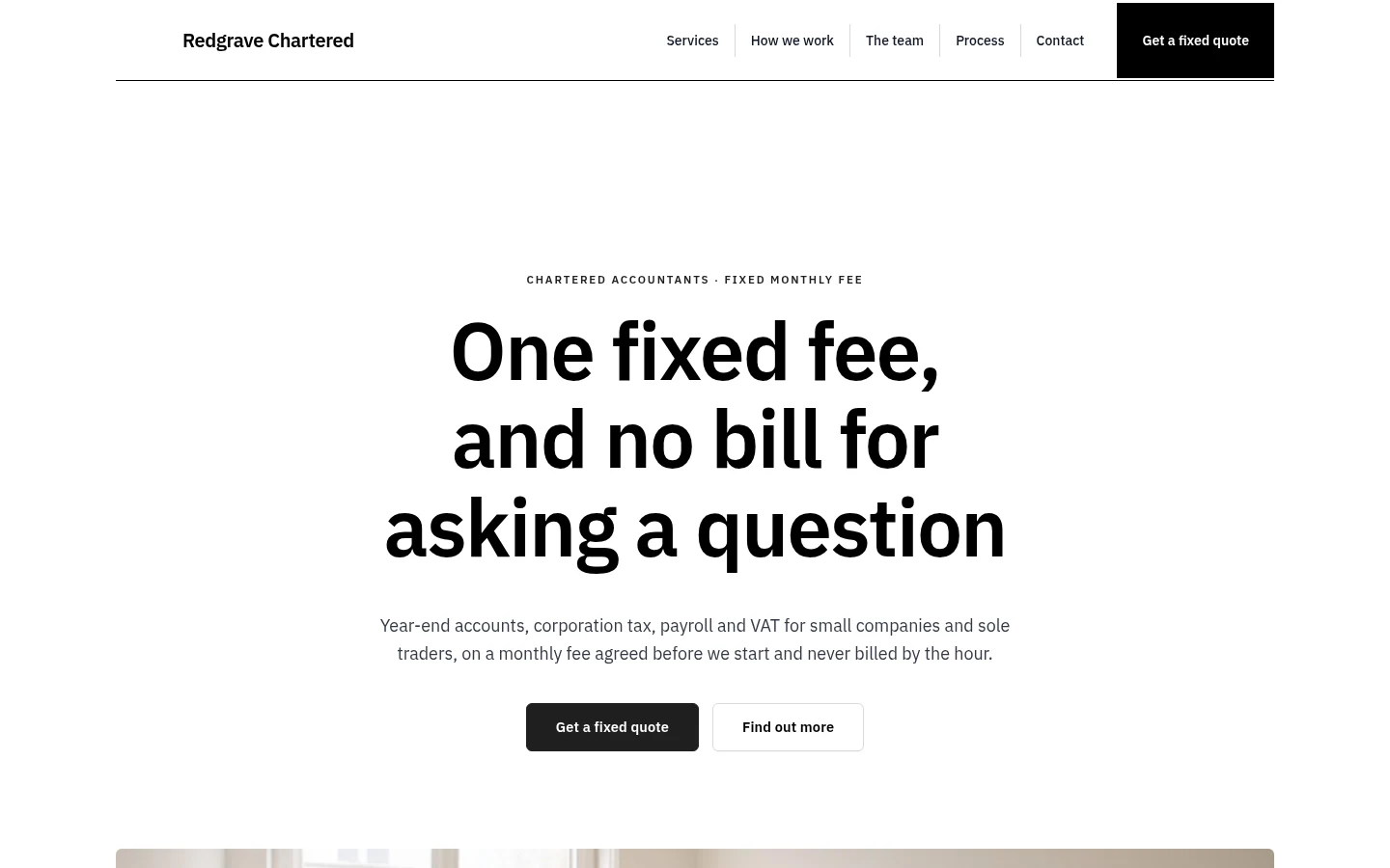 The Redgrave Chartered website, as a visitor sees it