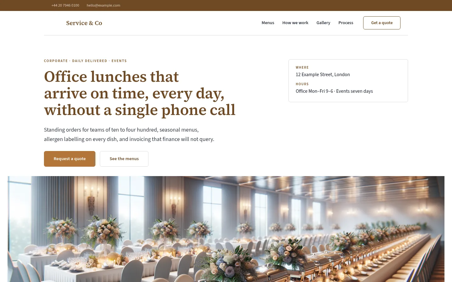 The Service & Co website, as a visitor sees it