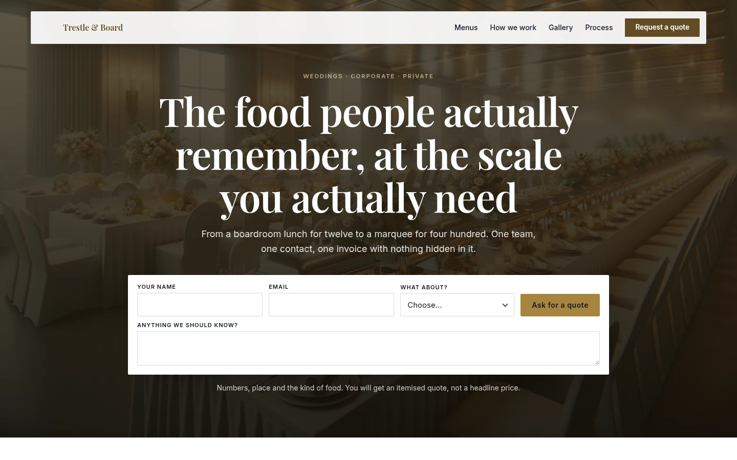 The Trestle & Board website, as a visitor sees it