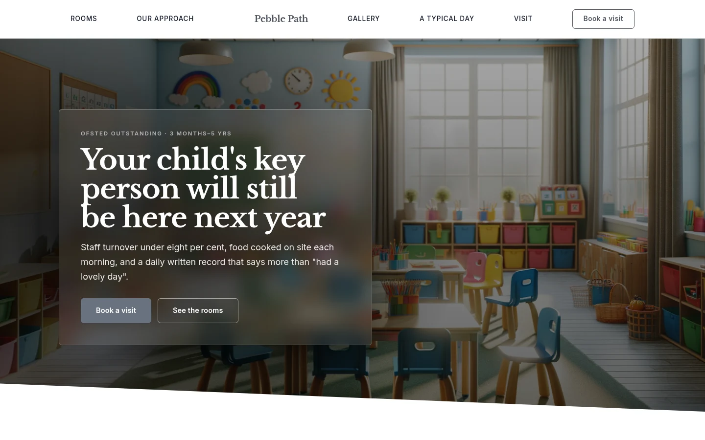 The Pebble Path website, as a visitor sees it