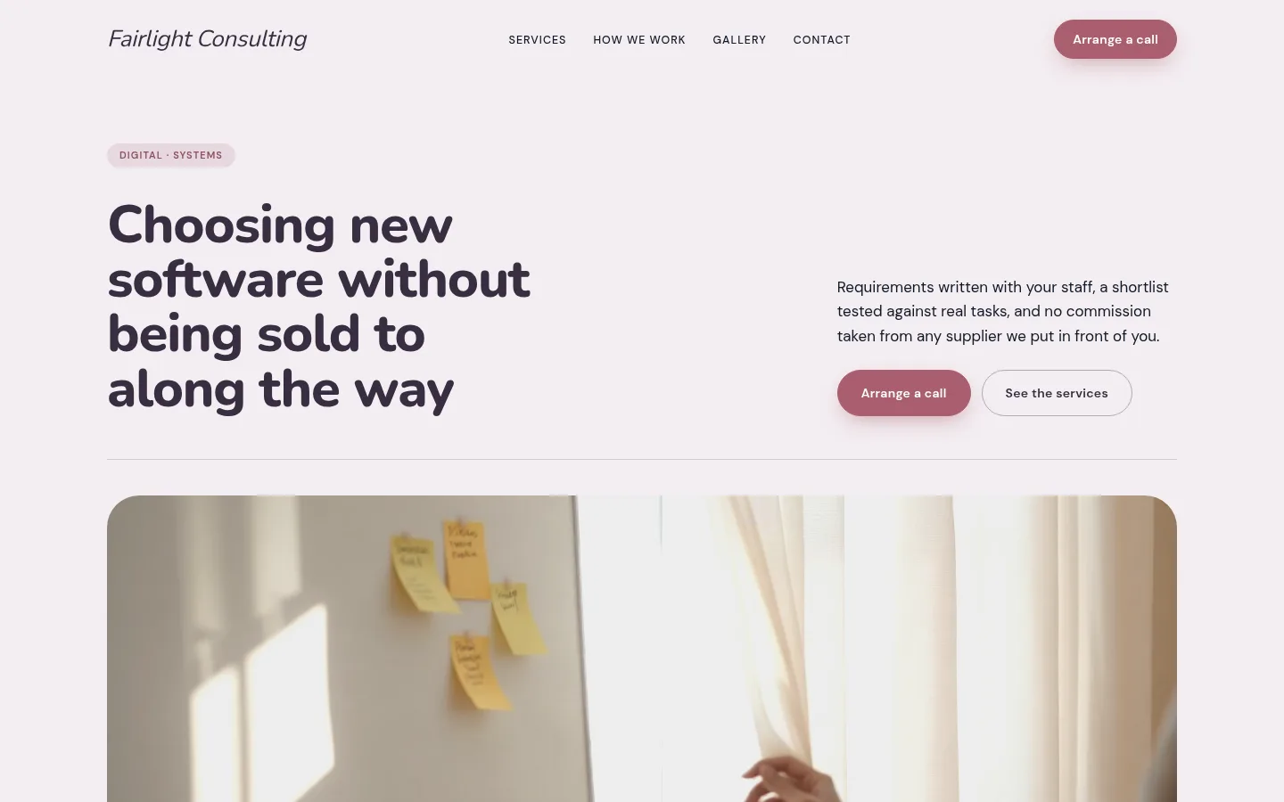 The Fairlight Consulting website, as a visitor sees it