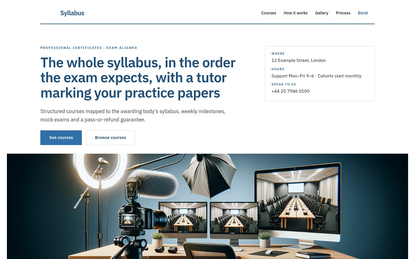 The Syllabus website, as a visitor sees it