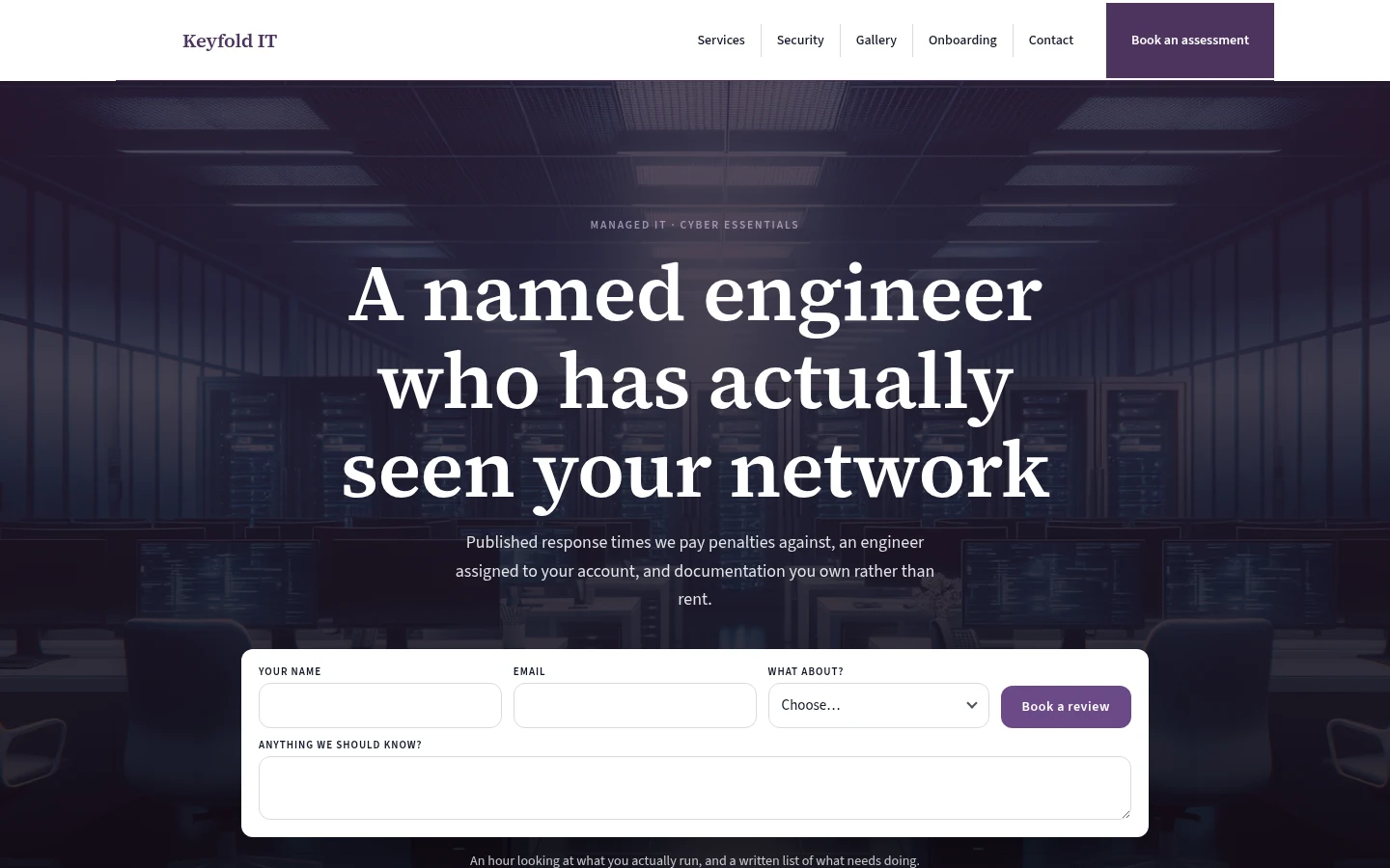 The Keyfold IT website, as a visitor sees it
