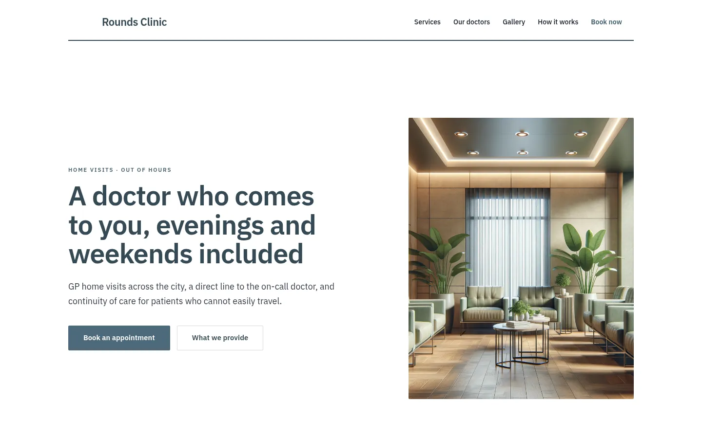 The Rounds Clinic website, as a visitor sees it