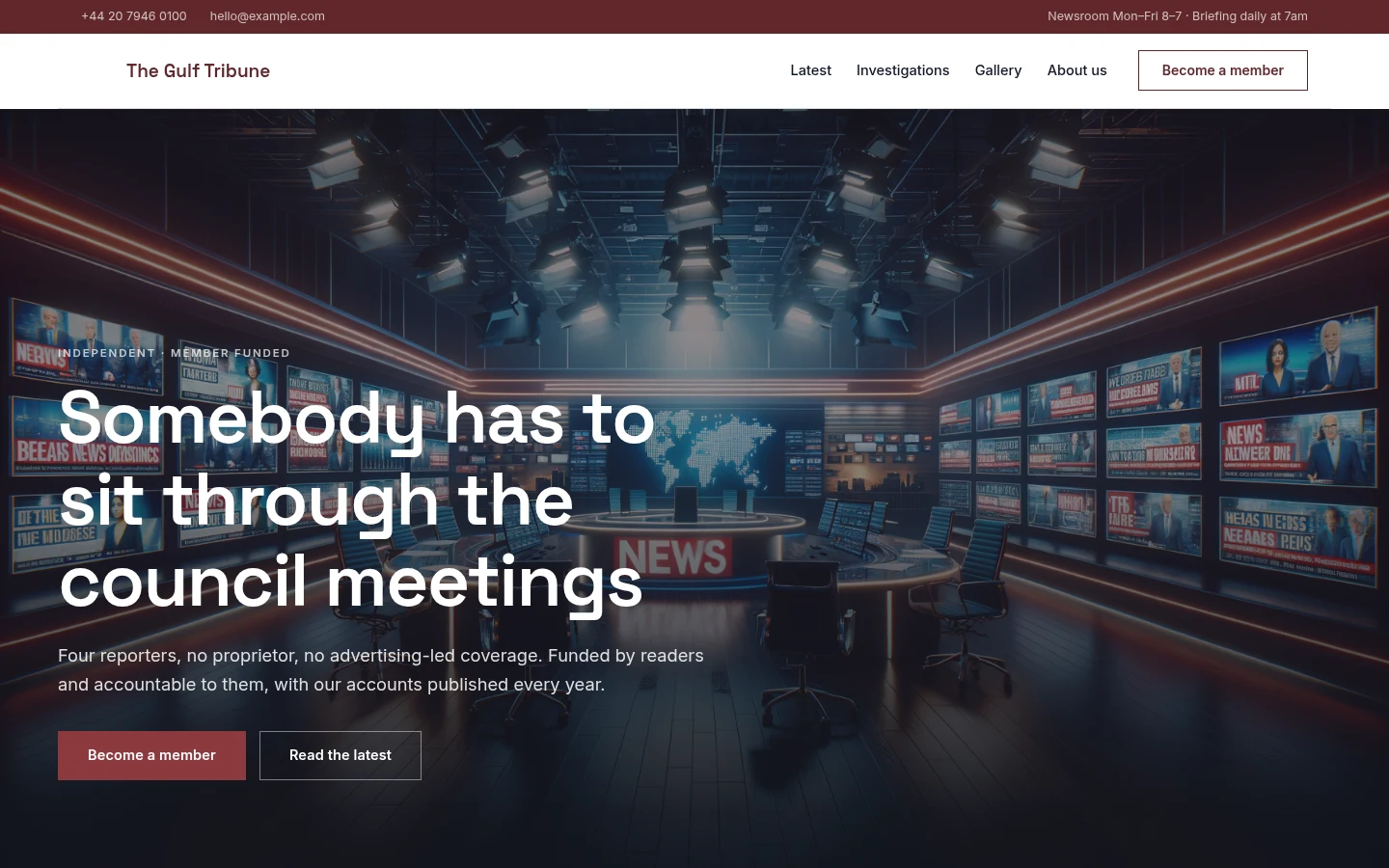 The The Gulf Tribune website, as a visitor sees it