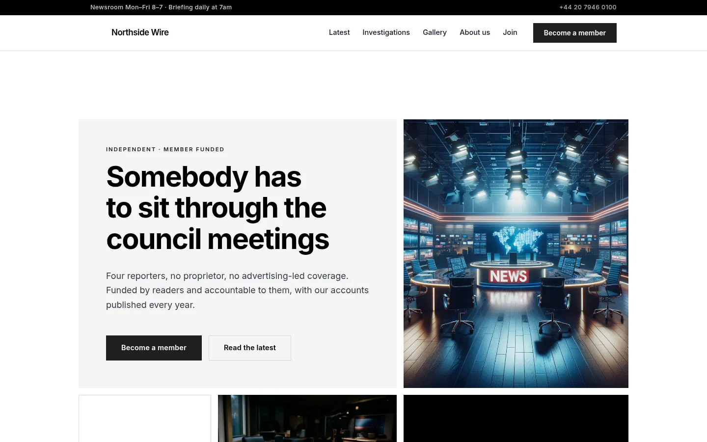The Northside Wire website, as a visitor sees it