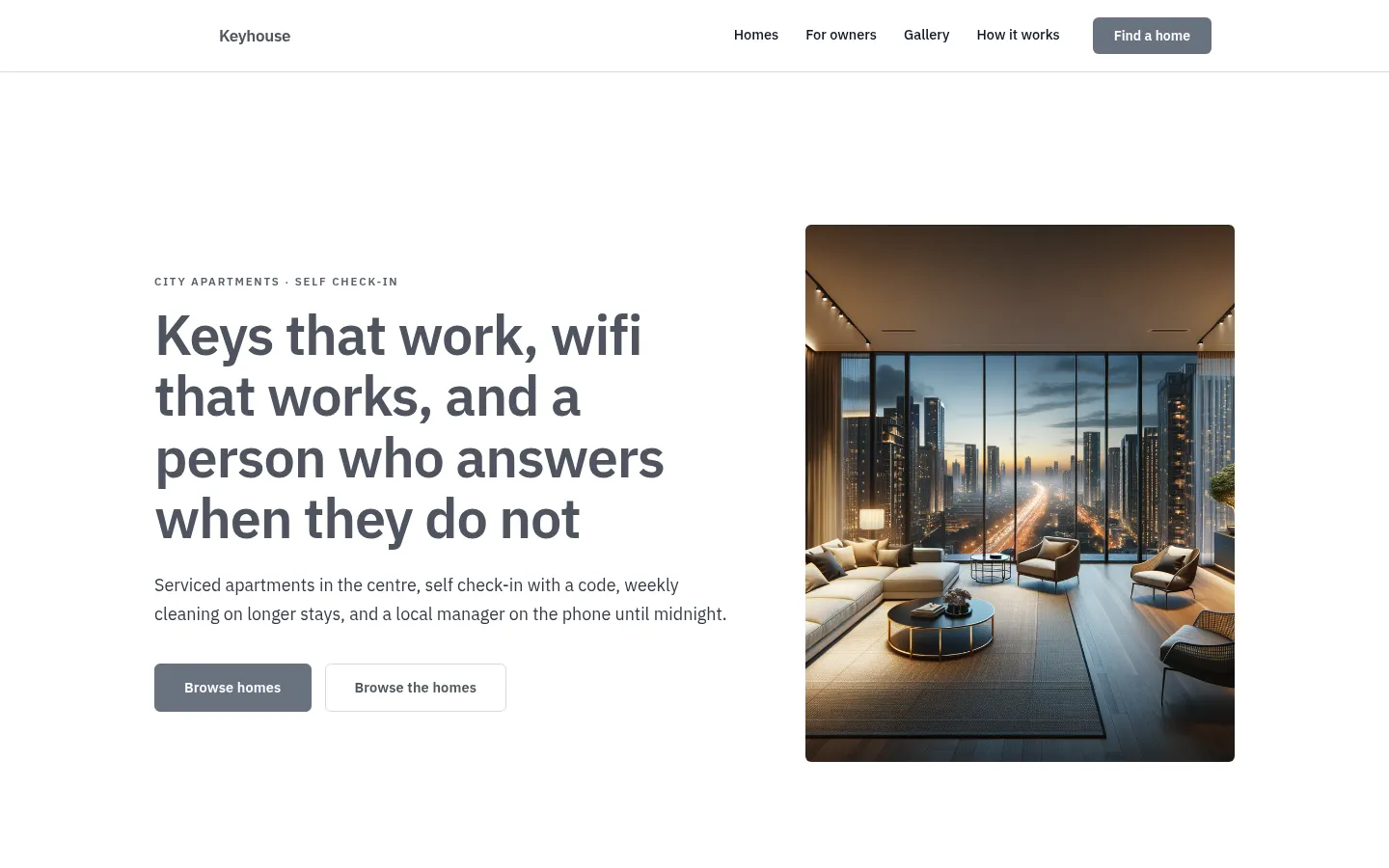 The Keyhouse website, as a visitor sees it