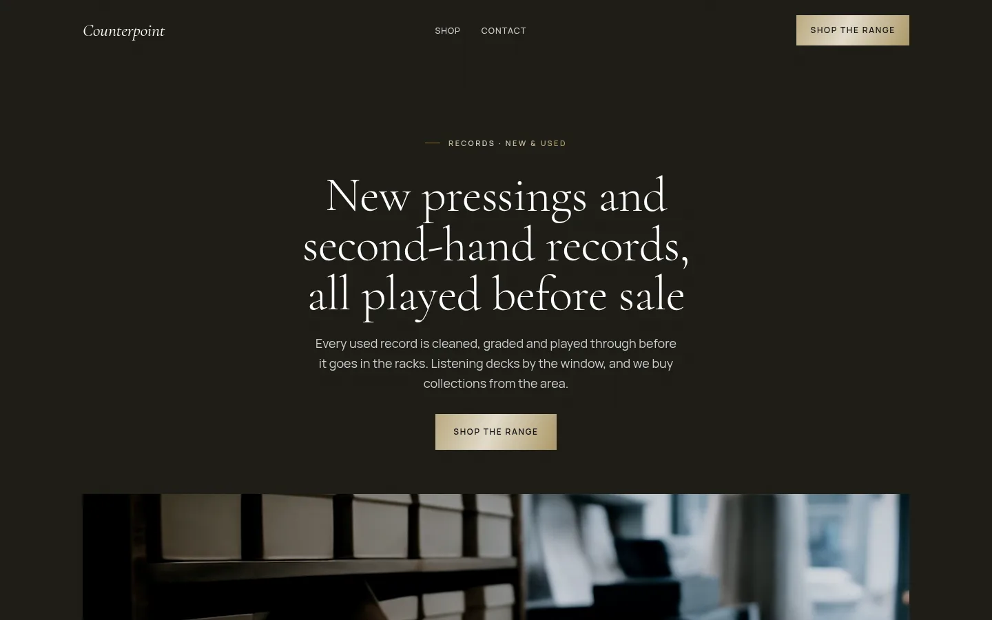 The Counterpoint website, as a visitor sees it