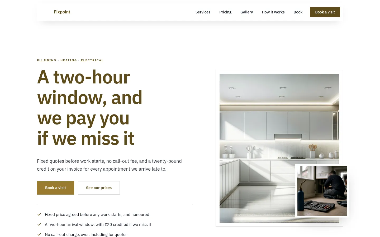 The Fixpoint website, as a visitor sees it
